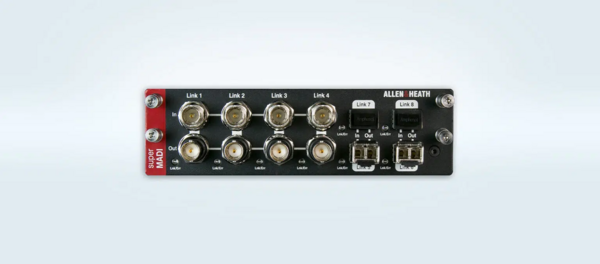 4 MADI LINKS VIA BNC AND SFP, 128 X 128 96K MADI CARD